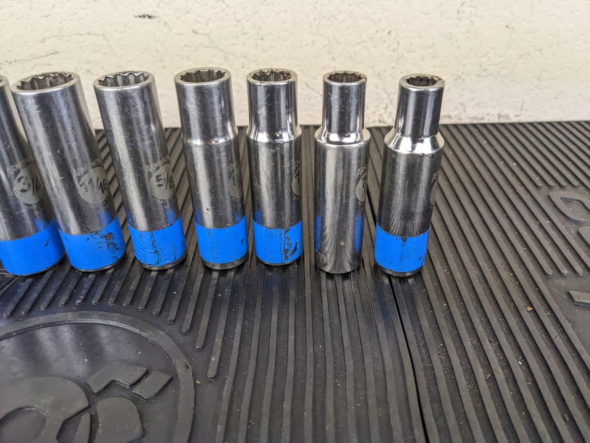 ax684 Armstrong NEW SAE 1/2 Drive Deep Socket Set 3/8 - 1-1/8