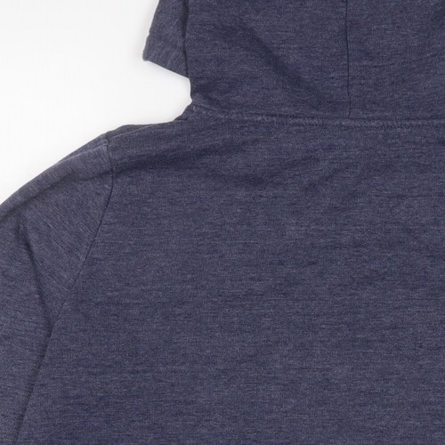Topshop Womens Blue Cotton Full Zip Hoodie Size 14 Zip - Picture 4 of 10