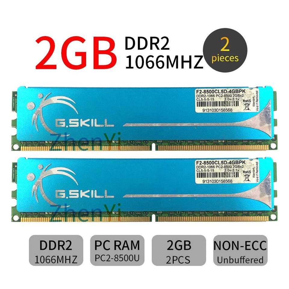 8GB 4GB 2GB DDR2 1066MHz PC2-8500U 240Pin OC DIMM RAM Desktop Memory GSKILL - Image 2 of 4