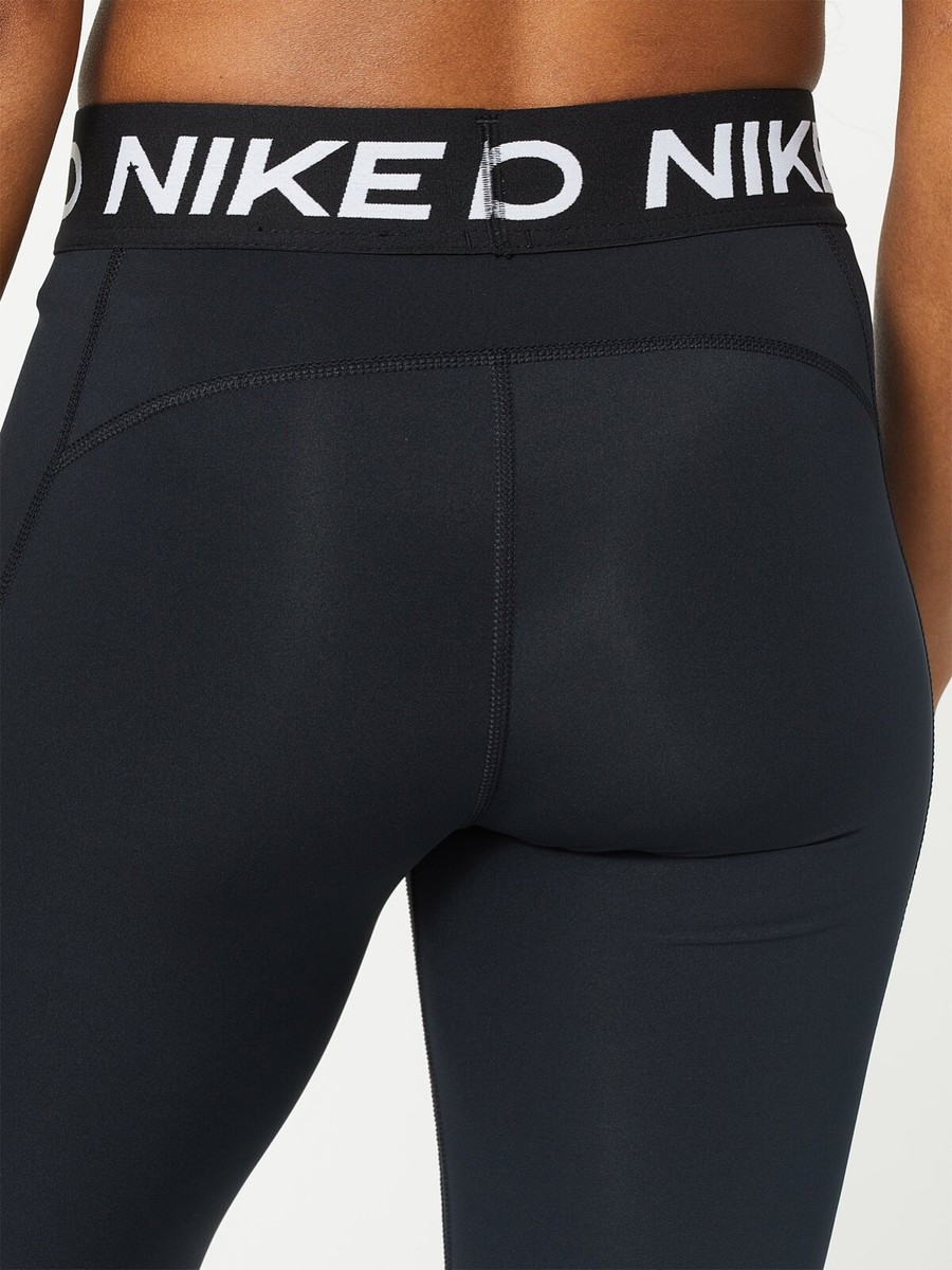 Nike Women's Pro Mid-Rise Leggings CZ9779 010 Black Size S