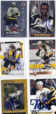 1997 UD CC #20 Steve Heinze Boston Bruins Signed Autographed Card