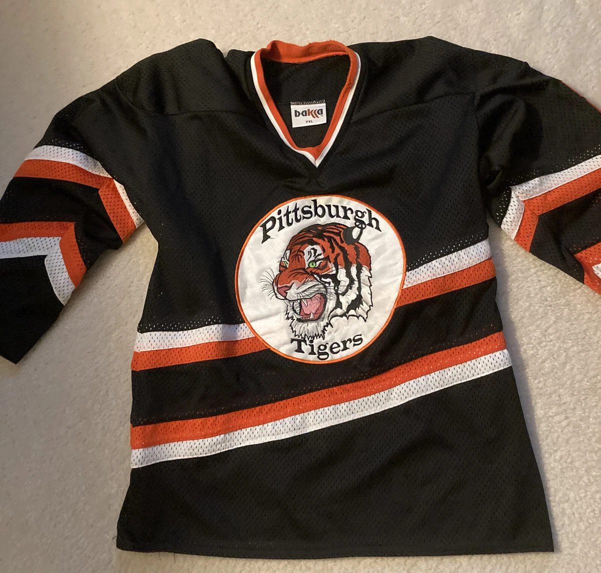 Vintage 90s Pittsburgh Tigers EHA Minor League Hockey Jersey L