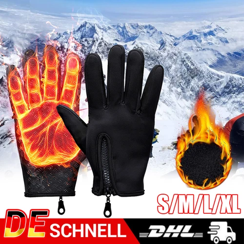 Winter Thermo Handschuhe Herren Damen Fahrradhandschuhe Wasserdicht Touchscreen