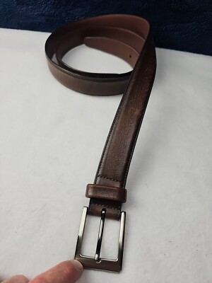Roundtree & York Full Grain Brown Cowhide Leather Belt  display picture 1