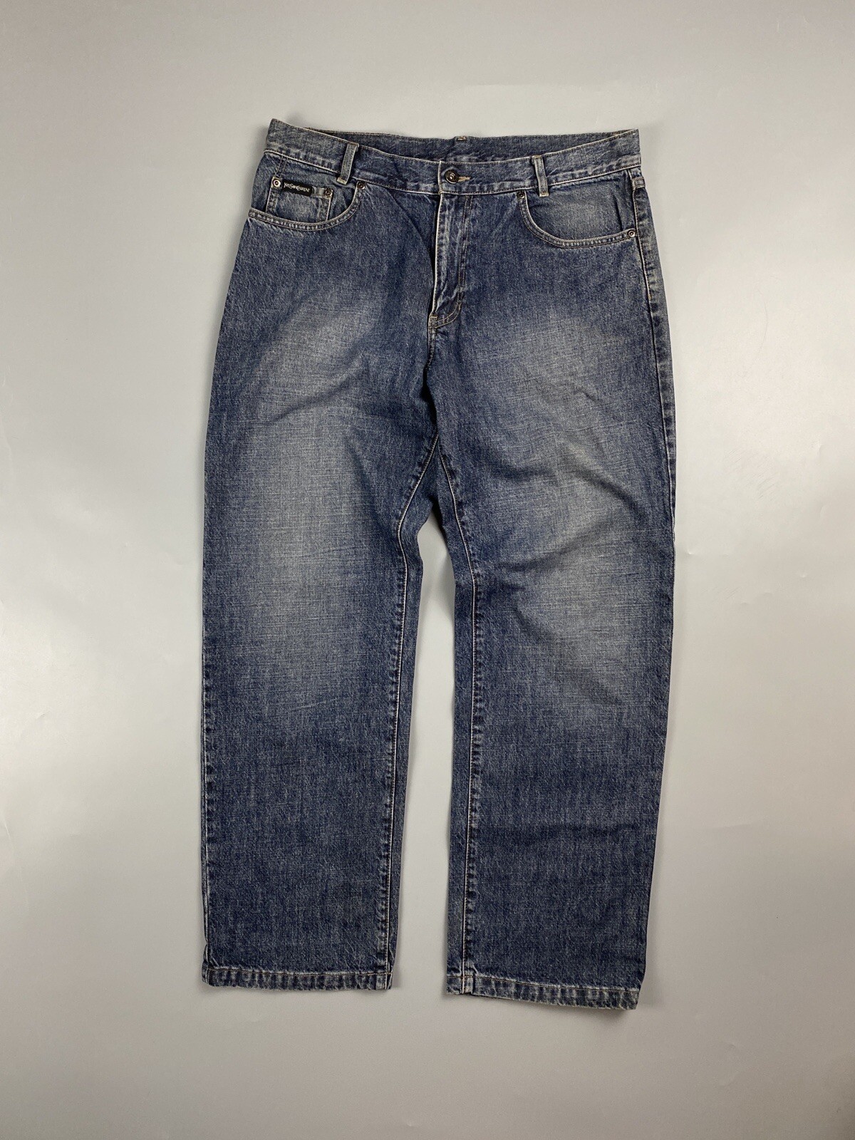 Jeans uomo Yves Saint Laurent 34x30 blu Ysl logo grande