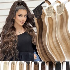 100 Real Remy Human Hair Ponytail Clip In Wrap Around Pony Tail Extensions 115G