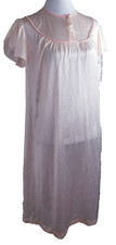 Vintage Nancy King Lingerie Nylon Nightgown Sleepwear SS Peach Small S 7151