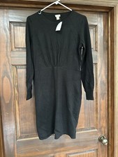 J Crew Size Small Black Sweater Dress Lightweight New #27