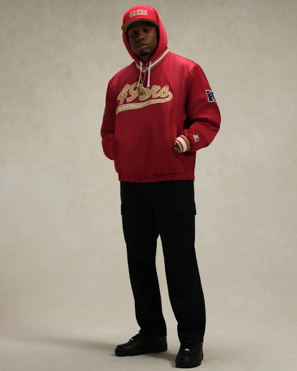 OVO x NFL San Francisco 49ers Starter Trainer Pullover Jacket Mens