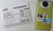 JVC Picsio GC-FM2YU Digital Palm Camcorder 1080p HD Touchscreen w/ Manual WORKS