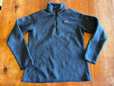 Patagonia Women s Better Sweater Fleece Jacket Top 1/4 Zip Blue Sz Large