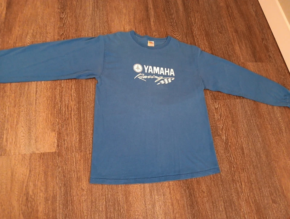 Camiseta vintage Yamaha para hombre azul talla GRANDE manga larga Y2K Moto X motocross Foto 4 de 4