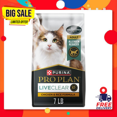 Purina Pro Plan LIVECLEAR Allergen Reducing Chicken & Rice Cat Food, 7 lb