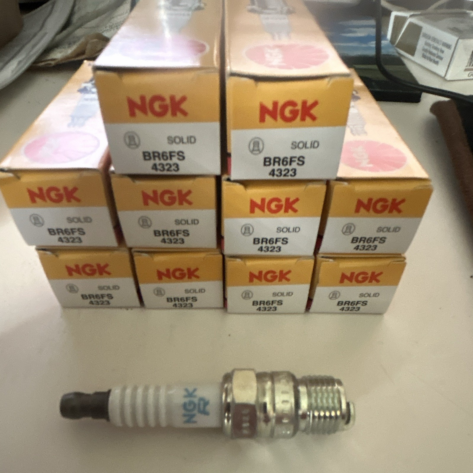 Genuine NGK 4323 BR6FS Spark Plugs For Marine Engines 10 Pack