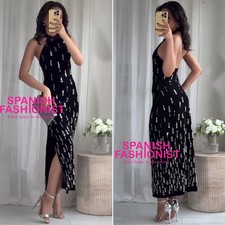 ZARA WOMAN FW25 BLACK BEADED VELVET MIDI DRESS ALL SIZES 2157/247/800