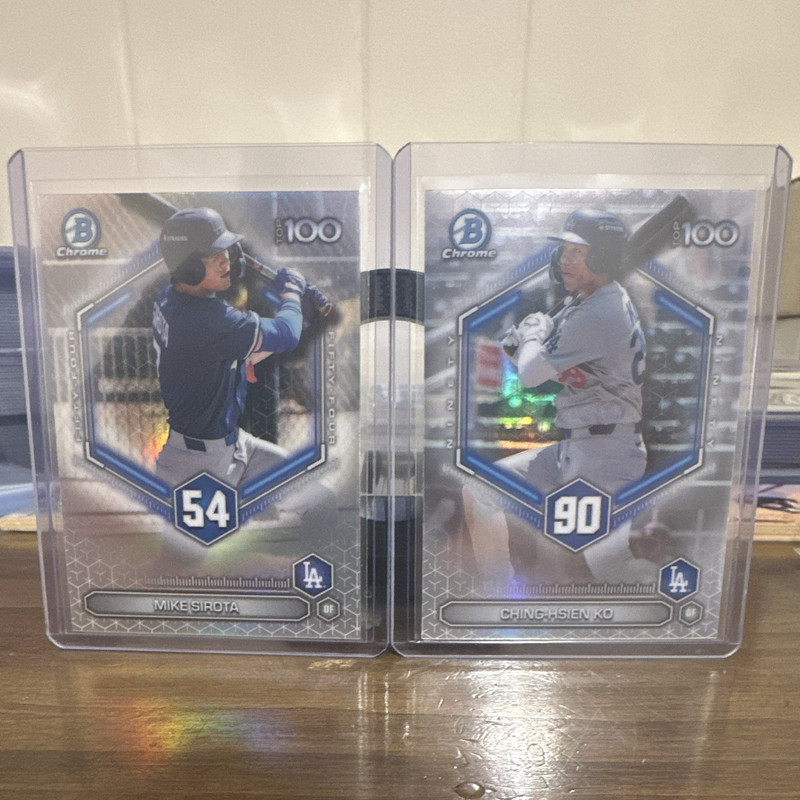 Topps 2026 Bowman Chrome Top 100 Prospects Dodgers 2-Card Lot: Sirota/Ko