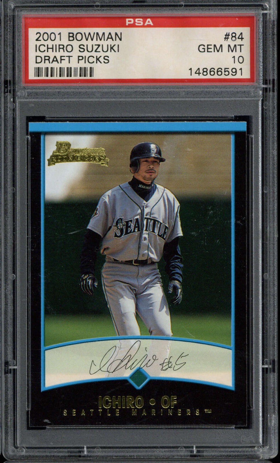 2001 Bowman Draft Picks #84 Ichiro Suzuki Mariners PSA 10 Gem Mint RC