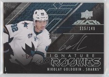 2015-16 UD Black Signature Rookies 115/149 Nikolay Goldobin #SR-NG Auto xp6