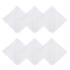 6Pcs 12x12" Microfiber Cleaning Cloth for Glasses Screens Camera Natural White