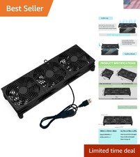 Quiet 5V USB Cooling Fan with Shock Absorbing Feet - Ideal for Routers  DVRs