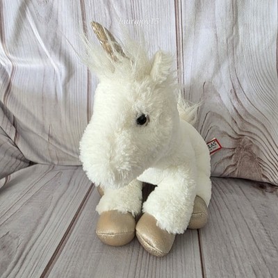 Douglas Elodie White Unicorn Plush Stuffed Toy 4623 Sparkle Gold 12 Inch 2021