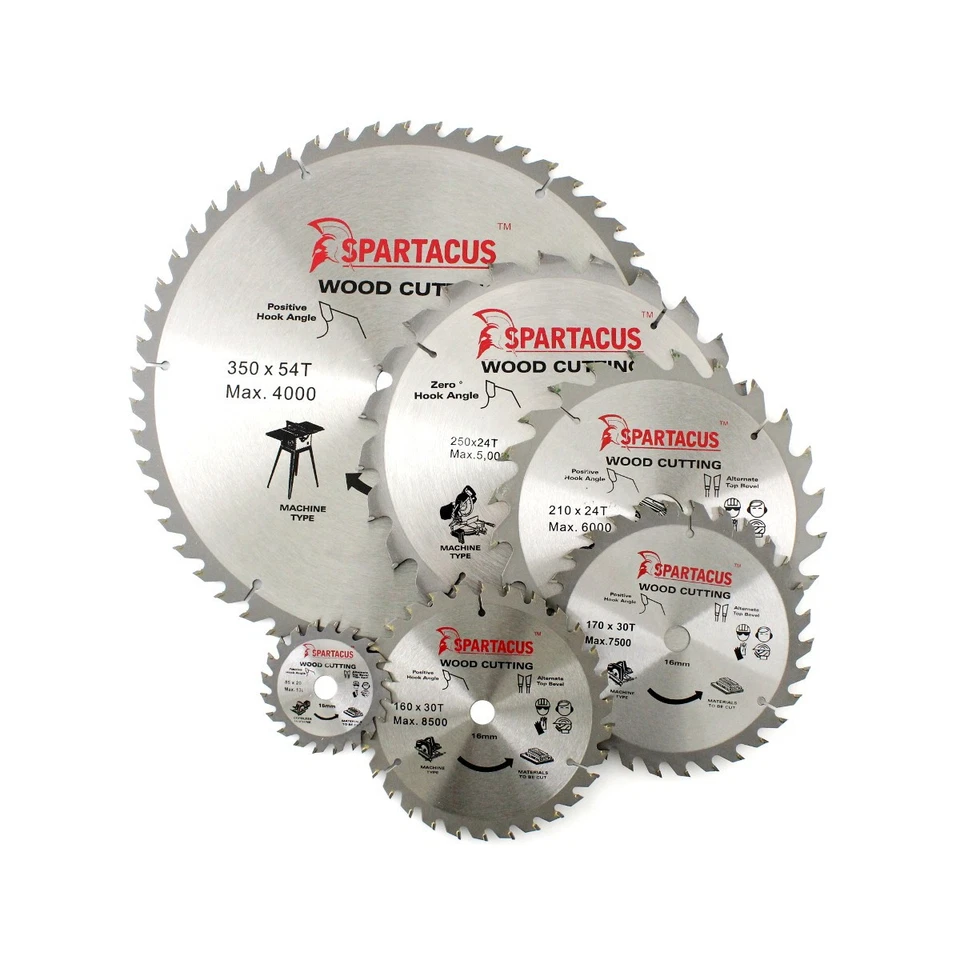 Spartacus TCT Circular Wood Saw Blades 85mm to 350mm Bosch Makita Dewalt Festool - Image 1 of 1