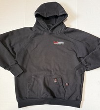FORGE FR Workwear - Men's Flame Resistant Heavy Black Sweatshirt Hoodie - Large