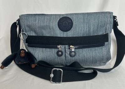 Kipling Angie Crossbody Handbag Denim and Navy with Pockets, Lightweight