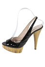Miu Miu Womens Shiny Leather Platform Heels Slingbacks Shoes Black Size 8 — photo 7