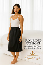 Elegant Royale 2 unit Women  s Half Slip, 28  Length Underskirt lace trim S M L