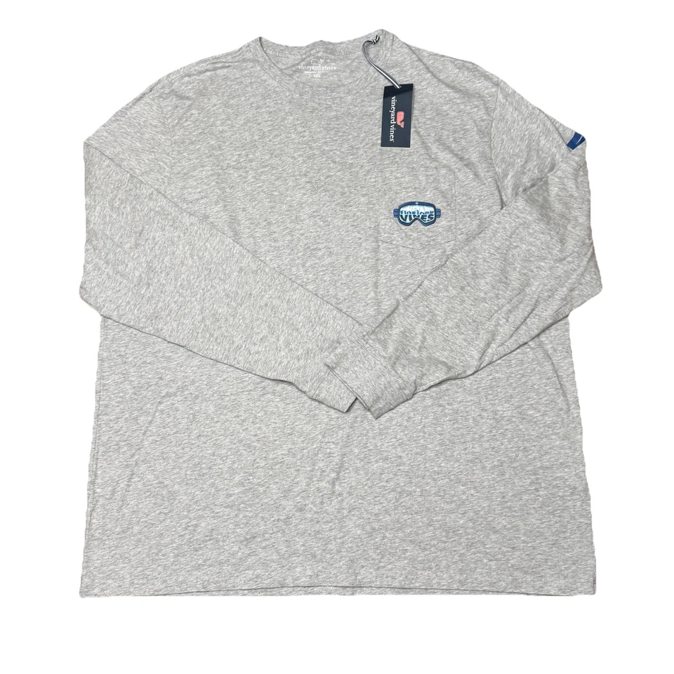 Camisa gris manga larga con gafas de esquí Vineyard Vines nueva con etiquetas para hombre talla 2XL Foto 2 de 4