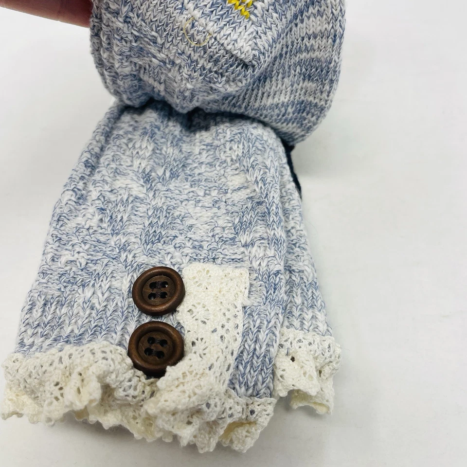 Gold Toe 女式鞋 6-9 码 2 件装褶皱电缆纽扣船员袜蓝色 2584 — 第 3/4 张图片