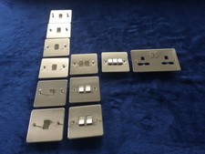 Knightsbridge 11 x  Flat Plate Light Switches and Socket Brushed Brass