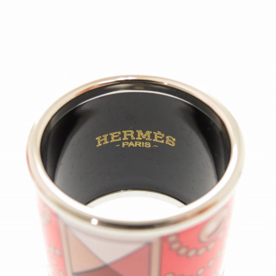 HERMES Collier de Chien Enamel Scarf Ring Metal Pink Made in France Women's - Image 4 of 4
