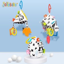Black White Stroller Toy High Contrast Early Education Baby Plush Rattles