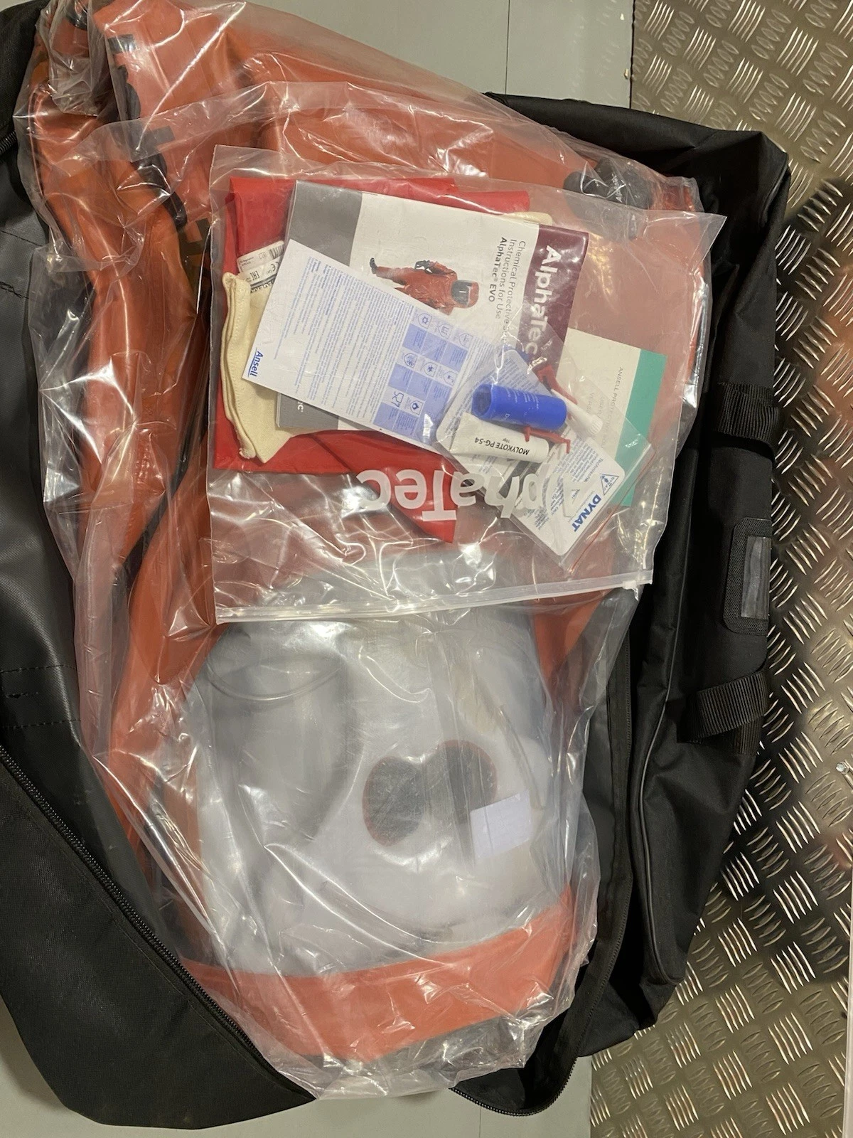 Ansell Alphatec EVO Red Hazmat Suit With Hood Size XL Brand New In Bag 5