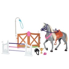 Barbie World Horse Stable Playset with Toy Horse, Jump, & Accessories
