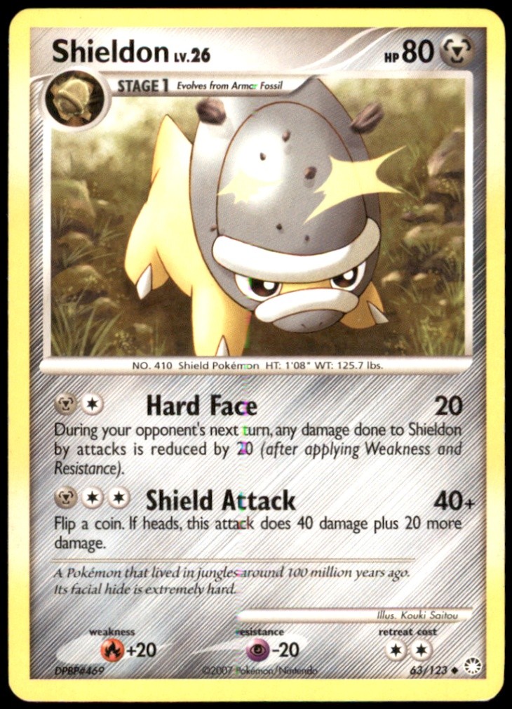 Shieldon 63/123 Mysterious Treasures Regular HP Pokemon TCG