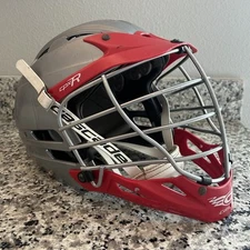 Cascade CPX-R Lacrosse Pro La Crosse Helmet Grey and Red with chin strap Nice