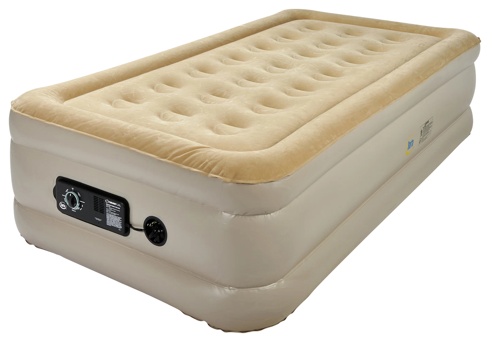Serta Raised-Height Twin Air Mattress with Built-In AC Air Pump