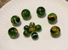 2003 Mega Marbles Vacor Jungle Retired Limited Edition. 6 Standard + 6 Shooters