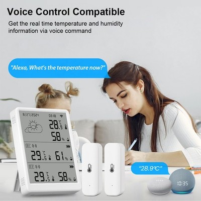 1-WiFi Smart Temperature Humidity Monitor With Sensor APP Remote Control YFOR