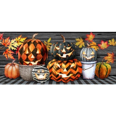 Briarwood Lane Halloween Patterned Jack O Lanterns Mini Mat 22x10 Indoor