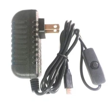 Raspberry Pi 4/4B Power Supply Adapter ON/Off Switch USB-C C 5V 3A US Plug
