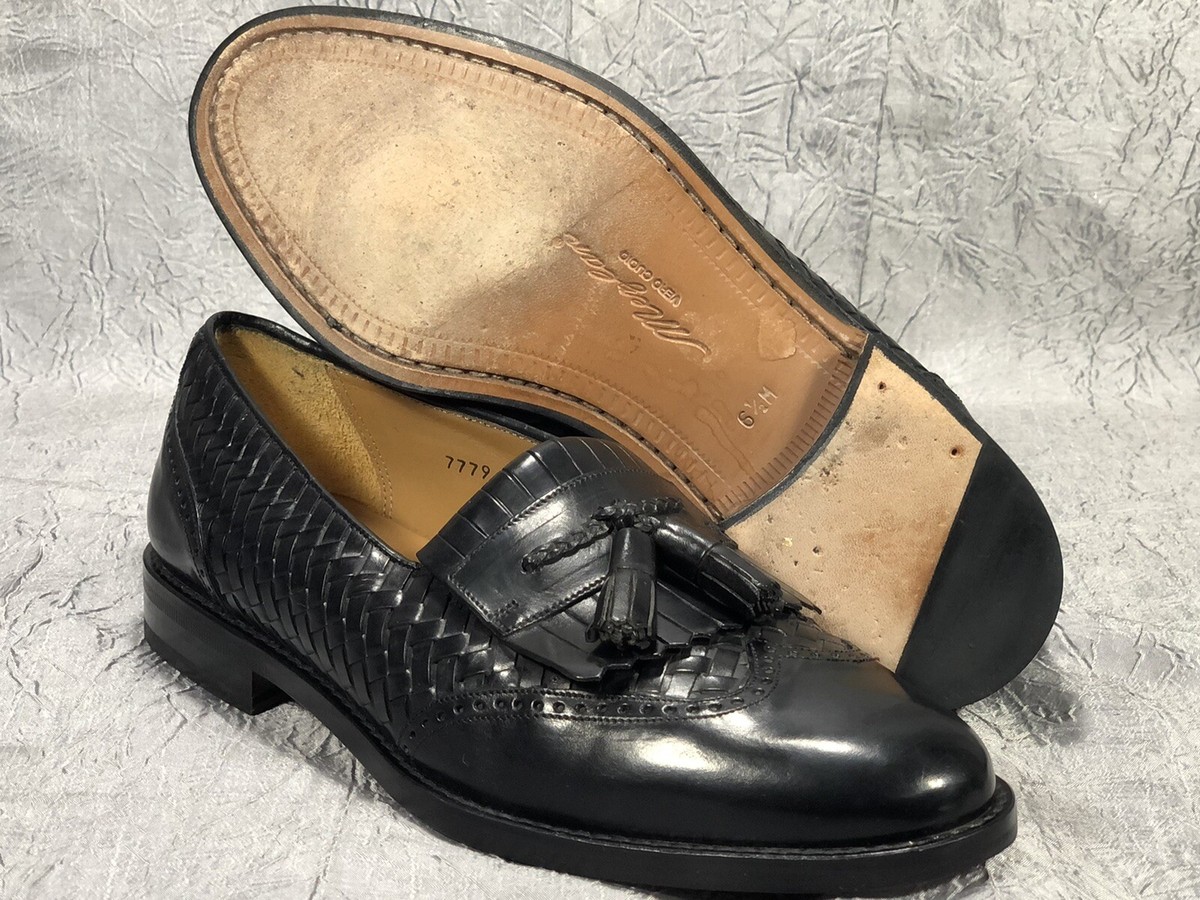 Mezlan Alicante Black Wingtip Tassel Loafer Men\'s 12 W Made In Spain Black Tassel Wingtip Loafers - Etsy main image 4