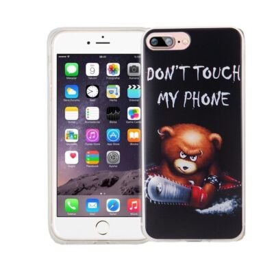 Handy Hülle Motiv Case Schutz Cover Apple iPhone 7 Plus Bär Dont Touch 9H Glas