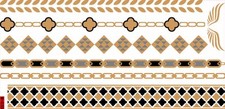 Temporary Flash Disposable Tattoo Classic Gold Silver 7-teilig Armband Chain New