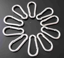 20x Steel Carabiners Push Spring Snap Clips for Ropes-Chains-Leashes-Fasteners