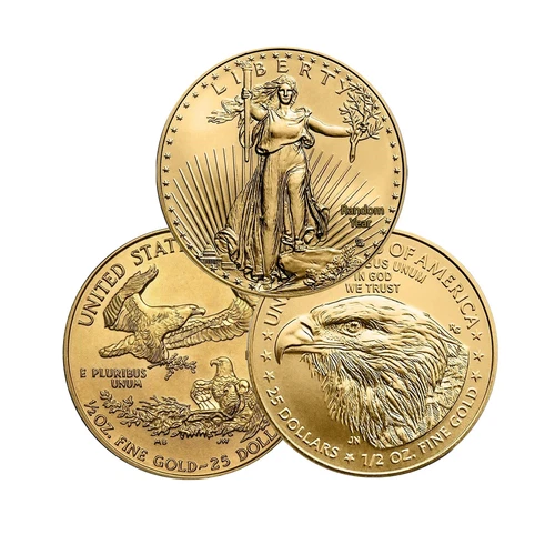 Random Year $25 1/2 oz American Gold Eagle Uncirculated Coin BU