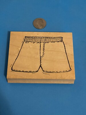 Large STAMPSCAPES Plain Boxer Shorts Rubber Stamp - Free Shipping
